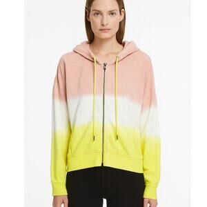 ATM Anthony Thomas Melillo Dip Dye Zip-Up Hoodie Sweatshirt Sweater